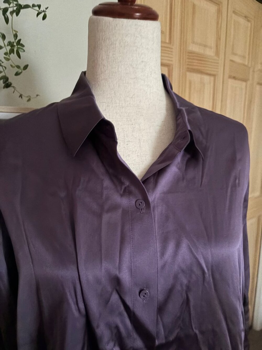 Eileen Fisher Silk Blend Blouse – Deep Plum (Women’s M)
